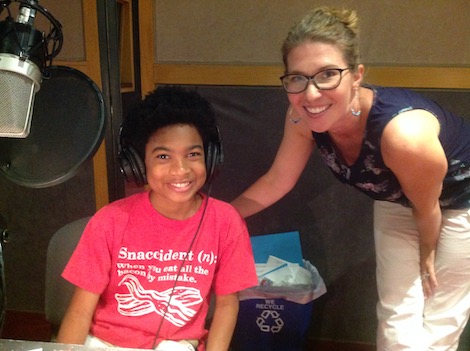 Andre Robinson with director Kathy Buchanan at the recording of "In a Sun-Scorched Land"