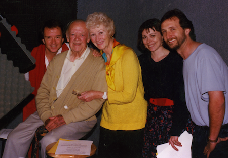 The cast of "The Mortal Coil," 1992. DJ Harner (voice of Jana) is second from the right.
