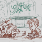 A work-in-progress sketch of the upcoming "Hurricane Perkins"